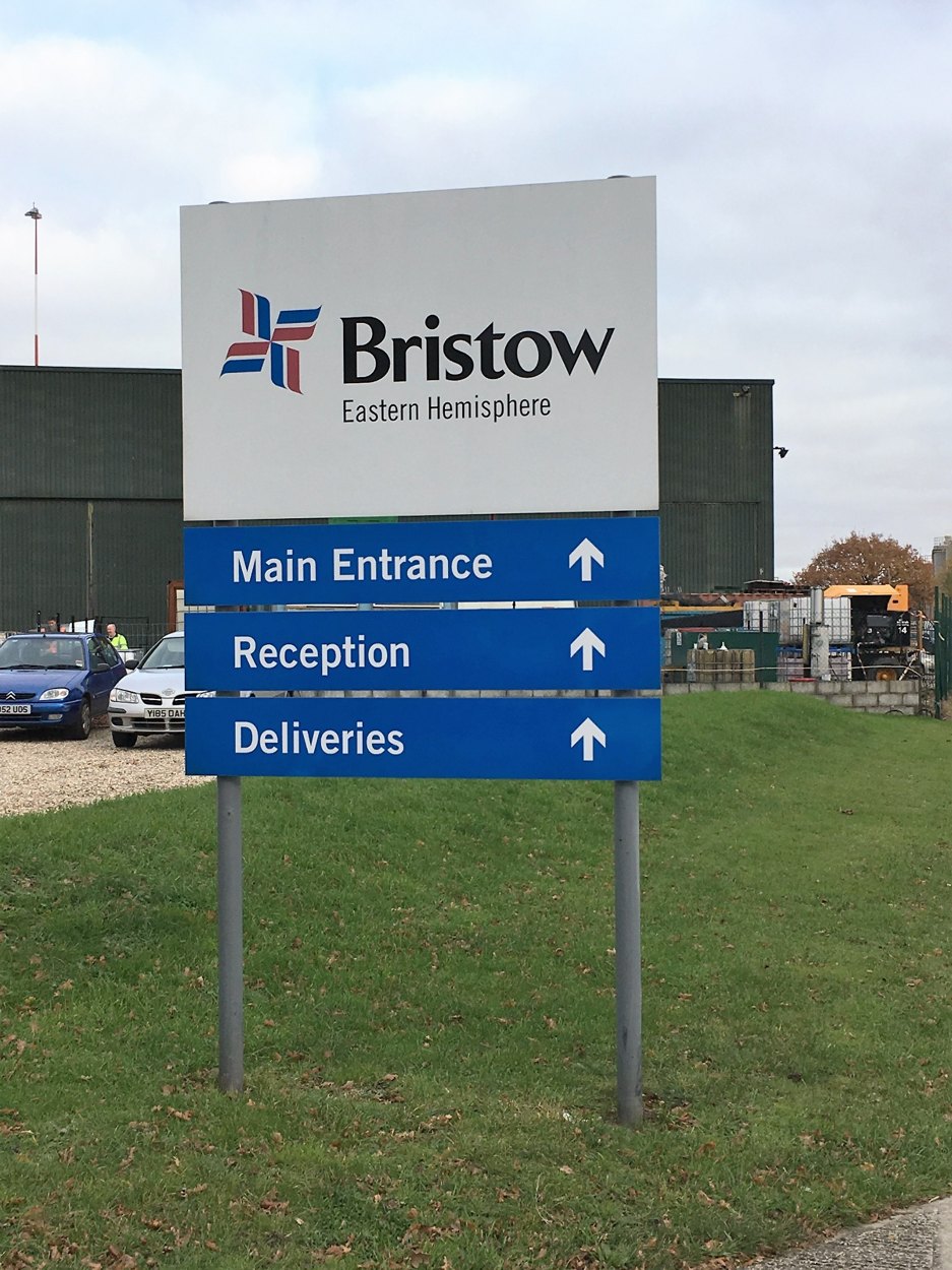 Bristow Directional Sign — Aviation Signage
